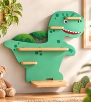 Kinder Dinosaurier-Regal bis zu 15 Figuren Musikbox-Regal im Dinosaurier-Design ca. 51 x 47 x 15,5 cm **B-Ware – geprüft** Grün