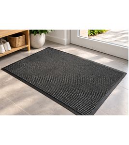Zerbino VEBE ca. 80 x 120 cm con fibre resistenti a sporco e acqua **Articolo di seconda scelta (B-Ware) – controllato** Nero/Grigio