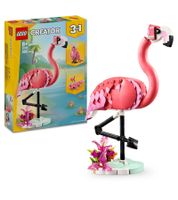 LEGO Creator 3in1 Wilde Tiere: Rosa Flamingo 31170 mit 288 Teilen, 3 Bauvarianten Flamingo, Kakadu & Axolotl ab 8 Jahren **B-Ware – geprüft** Bunt