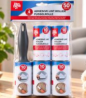 Dirt Devil Fusselroller-Set MEGA PACK insgesamt 50 Klebeblätter - selbstklebend inklusive 4 Nachfüllpackungen - jeweils 10 Klebeblätter **B-Ware – geprüft** Grau