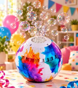 LED-Seifenblasenmaschine mit Lichteffekt inkl. 4 AA-Batterien, automatische Bubble Machine für Kinderpartys & Geburtstage **B-Ware – geprüft** Mehrfarbig