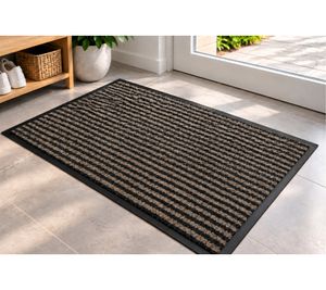 VEBE Schmutzfangmatte ca. 80 x 120 cm mit Schmutz- und wasserabweisende Fasern Fußmatte **B-Ware – geprüft** Schwarz/Braun