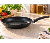 Ø 28cm Geschmiedete Aluminium Bratpfanne für Induktion & alle Herdarten, vielseitige Pfanne mit langem Griff **B-Ware – geprüft** Schwarz