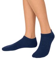 12 pares de calcetines de algodón con borde cómodo: calcetines tipo sneaker sostenibles con diversos diseños en azul y gris