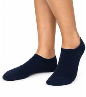 12 pares de calcetines de algodón con borde cómodo: calcetines tipo sneaker sostenibles con diversos diseños en azul y gris