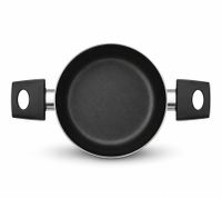 Ø20cm Accademia Mugnano Schmorpfanne Mini-Servierpfanne 0,5L mit 2 Seitengriffen, Antihaftbeschichtung & spülmaschinengeeignet **B-Ware – geprüft** Schwarz
