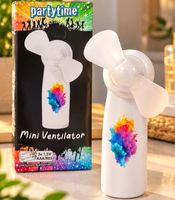 partytime Mini Ventilator – Handlicher tragbarer Ventilator für unterwegs, Reisen & Freizeit in Weiß inklusive Batterien 3x 1,5V AAA/R03 **B-Ware – geprüft** in Bunt