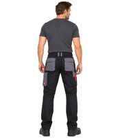 Einhell Professional Workwear Herren Thermo Arbeitshose mit Hammerschlaufe, Praktische Taschen, Teilelastischer Bund & Knieaufsätze in Schwarz/Grau