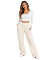 kuschelige LA GEAR Damen Teddyfleece Hose – Bequeme Teddy Kuschelhose in Beige