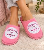 Prinzessin des Hauses kuschelige Damen Camprella Hausschuhe aus bequemer Mikrofaser Innenausstattung mit weicher Polsterung Geschenkidee in Hellrosa