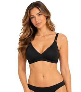 Sujetador de mujer con copas suaves y sin aros – Cómodo sujetador negro