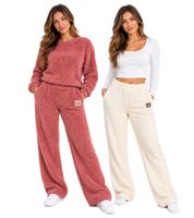 kuschelige LA GEAR Damen Teddyfleece Hose – Bequeme Teddy Kuschelhose in Mahagoni/Rosa oder Beige 