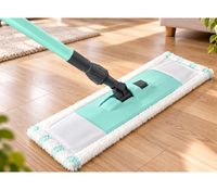 Bodenflachwischer inkl. Wischbezug – Teleskopierbar bis 130 cm Komfortabler Bodenwischer mit 44 cm Wischbreite Flachwischer **B-Ware – geprüft** In Hellblau 
