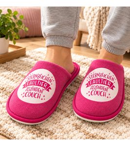 Sternzeichen Faultier Aszendent Couch kuschelige Damen Camprella Hausschuhe aus bequemer Mikrofaser Innenausstattung mit weicher Polsterung Geschenkidee Rosa