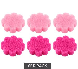 steinbach Scrubby Sponges 6-Pack – Flower-shaped cleaning sponges – Soft in warm water & powerful in cold water – **B-stock – inspected** Pink