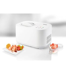 UNOLD 48820 Eismaschine Snow selbstkühlender Kompressor mit entnehmbarer Eisbehälter auch für vegane, laktosefreie Eiskreationen 1L 100W **B-Ware – geprüft** Weiß