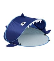 Praktische TREKSTONE Pop-up Strandmuschel für Kinder mit coolem Hai-Motiv Strandzelt Lichtschutzfaktor LSF 40 ca. 120 × 60 × 120 cm **B-Ware – geprüft** Schwarz