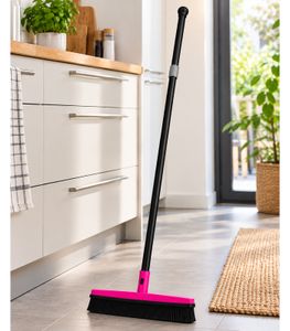 steinbach Gummi-Besen mit extralangem Stiel höhenverstellbar **B-Ware – geprüft & funktionell einwandfrei** Schwarz/Pink