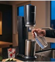 SodaStream Crystal 3.0 Wassersprudler Sprudelgerät Schwarz – Glaskaraffe & CO₂-Zylinder können fehlen **B-Ware – geprüft** Schwarz