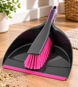 Practical Steinbach 2-piece dustpan and brush set with hanging loop **B-Stock – inspected** Grey/Pink