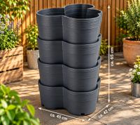 4-Tier Potato & Plant Tower – Space-Saving Planter (approx. 45 x 42 x 65 cm) **B-Stock – Inspected & Fully Functional** – Anthracite