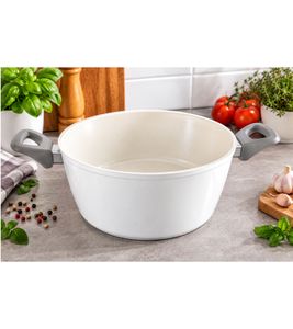 Ø 24 cm aluminum cooking pot with ILAG NON-STICK XERADUR 3 ceramic non-stick coating **B-stock – inspected** White