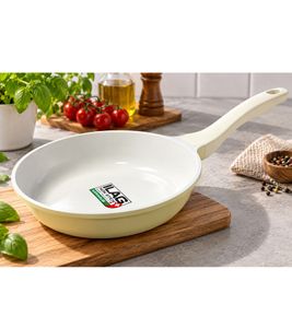 Ø 20cm Keramik-Bratpfanne mit ILAG NON-STICK XERADUR 3 Keramikbeschichtung Pfanne **B-Ware – geprüft** Weiß/Gelb
