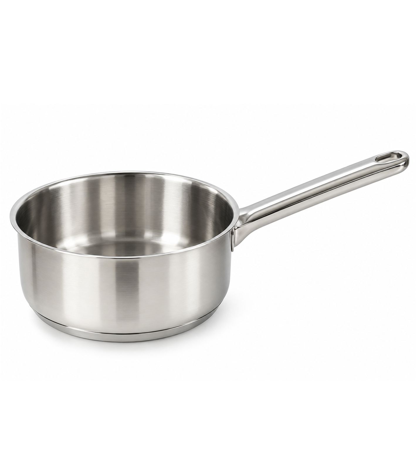 O46HI (MB11) Cacerola de acero inoxidable de 16 cm con escala de medición integrada en el interior, capacidad de 1,25 L **Producto de segunda mano – Probado y en perfecto estado** Plata