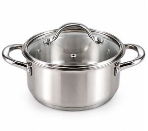 Ø 16 cm Edelstahl Kochtopf rostfreier Topf mit Liter-Skala ca. 1,25 L **B-Ware – geprüft** in Silber