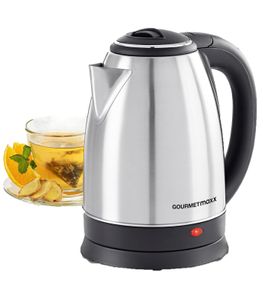 Hervidor de agua GOURMETmaxx de acero inoxidable (1,8 l, 1500 W, base giratoria 360°) **Producto de categoría B – verificado** (Plata/Negro)
