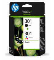 2er-Pack HP 301 Original Tintenpatronen Schwarz & Dreifarbig **B-Ware – geprüft** Mehrfarbig