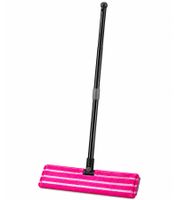 steinbach Bodenflachwischer inkl. 2 Mikrofaser-Wischbezügen 3-in-1 Reinigungssystem mit stufenlos höhenverstellbarem Teleskopstiel – Flachwischer für Nass- und Trockenreinigung **B-Ware – geprüft** Schwarz