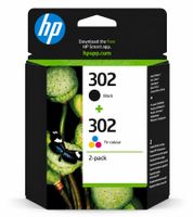 2er-Pack HP 302 Original Tintenpatronen Schwarz & Dreifarbig **B-Ware – geprüft** Mehrfarbig