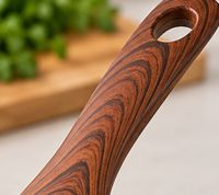 KRÜGER Hochrandpfanne Ø 28 cm Steinoptik mit Holzoptik-Griff ca. 7.5 cm hoch **B-Ware – geprüft & funktionell einwandfrei** Silber
