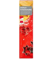 Silikon-Arbeitsmatte ca. 58 x 48 cm mit Maßeinteilung – Antihaft-Backmatte & Teigunterlage zum Backen und Ausrollen **B-Ware – geprüft** in Rot