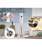 BOSCH CleverMixx MSM24510 Stabmixer 400 W mit 4-Klingen-Edelstahlmesser Pürierstab mit AntiSplash-Funktion B-Ware – geprüft Schwarz