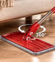 Dirt Devil Bodenwischer-Set mit 2-Kammer-Eimer, Flachwischer und Wischbezügen - ca. 6 Liter selbstreinigend **B-Ware – geprüft** Rot