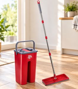 Dirt Devil Floor Mop Set with 2-Chamber Bucket – Approx. 6 Liters, Self-Cleaning **B-Stock – Inspected** Red