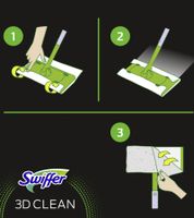 Praktischer Swiffer Bodenwischer inklusive Stiel, 4 Trockentüchern & 2 Feuchttüchern – 3D-Fasern – B-Ware – geprüft – Grün