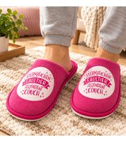 Kuschelige Herren & Damen Camprella Hausschuhe mit verschiedenen Motiven aus bequemer Mikrofaser Innenausstattung Hausslipper Pantoffeln in Dunkelblau, Grau, Rosa und Hellrosa