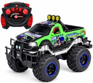 Ferngesteuertes Auto Monster-Truck RC Jungle Wrestler Ford F150 Elektrisches Spielzeug-Auto Monstertruck von Dickie Toys, 30cm 1:16, 10km/h, 2,4GHz, Frontlicht & Akku **B-Ware – geprüft** Mehrfarbig