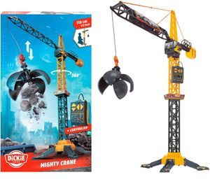 Dickie Toys RC-Kran Mighty Crane 110 cm – Ferngesteuerter Spielzeugkran für Kinder – Baustellenkran mit Fernsteuerung **B-Ware – geprüft** Gelb/Schwarz