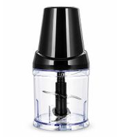 500ml Emerio Mini-Zerkleinerer MC-128696, 250W Elektrischer Multizerkleinerer mit DC-Motor, 4 Edelstahlklingen & Anti-Rutsch-Füßen **B-Ware – geprüft** Schwarz