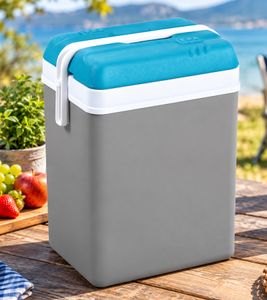 Nevera portátil EDA de 15 litros de capacidad; mantiene el frío hasta 10 horas; aprox. 30 × 21,5 × 39 cm **Producto de segunda categoría (B-Stock) – verificado** Gris/Blanco