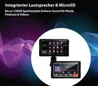 Pantalla TECHNAXX de 7" con Wireless CarPlay y Android Auto TX-320 - Transmisión por AUX o FM a la radio del coche **Producto reacondicionado (B-Stock) – verificado** Negro
