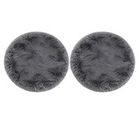 ca. Ø 40 cm 2 Stück LUXOR living Super Soft Kunstfell-Sitzkissen mit weicher Oberfläche Stuhlkissen Wohnaccessoire Anthrazit