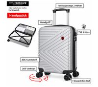 SWIZZDESIGN Boardtrolley ca. 55 × 35 × 20cm 35L mit TSA-Zahlenschloss, 8 Rollen & 360°-Funktion **B-Ware – geprüft** Grau