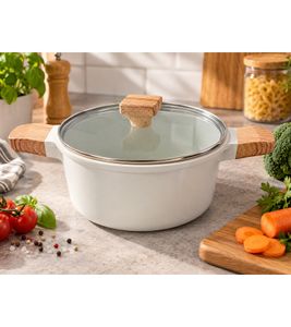 Ø 20 cm Aluguss-Kochtopf mit ILAG XERADUR 3 Antihaftbeschichtung Koch-Zubehör **B-Ware – geprüft** Weiß