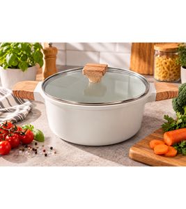 Ø 24 cm Aluguss-Kochtopf mit ILAG XERADUR 3 Antihaftbeschichtung Koch-Zubehör **B-Ware – geprüft** Weiß