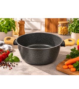 20 cm Vitrinor Emaille Kochtopf ohne Glasdeckel Fleisch-Topf mit Antihaftbeschichtung Made in Spain **B-Ware – geprüft** Grau